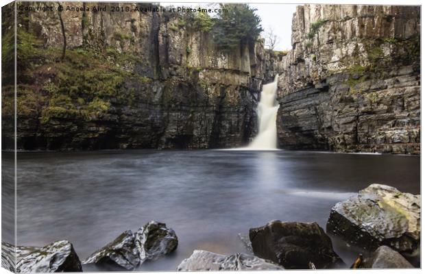 High Force Waterfall. Canvas Print by Angela Aird