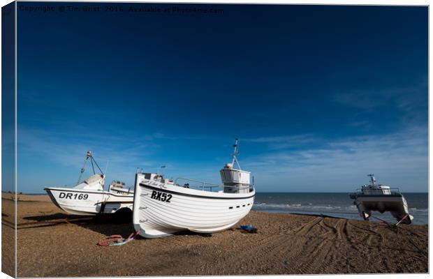 Fishing Boats on Hastings Beach Canvas Print by Tim Grist