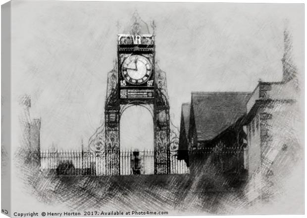 The clock tower, Eastgate Street, Chester Canvas Print by Henry Horton