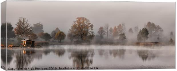 Autumn Misty Morning Canvas Print by Rick Penrose