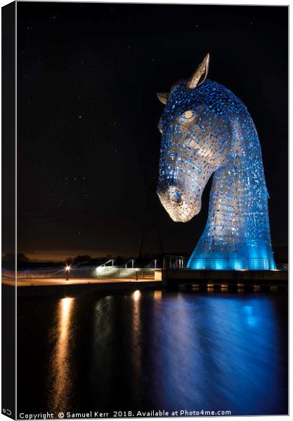 Blue Kelpies Canvas Print by Samuel Kerr