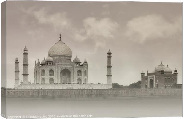 Taj Mahal Canvas Print by Thomas Herzog