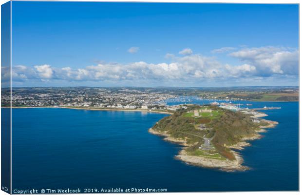 Aerial Photograph of Pendennis Point, Falmouth, Co Canvas Print by Tim Woolcock