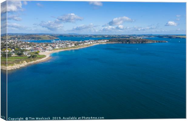 Aerial Photograph of Falmouth, Cornwall, England Canvas Print by Tim Woolcock