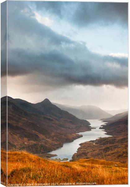 Loch Leven Orange and Grey Canvas Print by Mark Greenwood