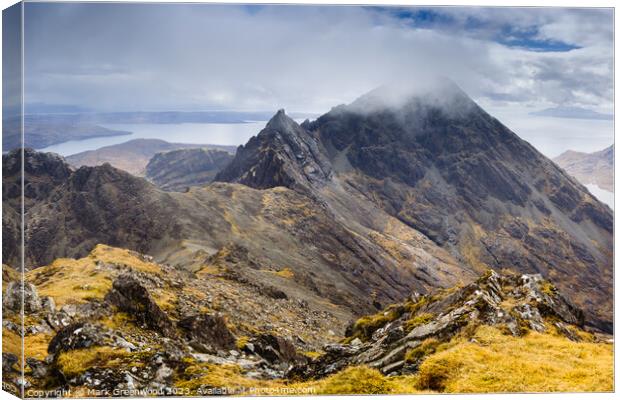 Spectacular Peaks of Black Cuillin Canvas Print by Mark Greenwood