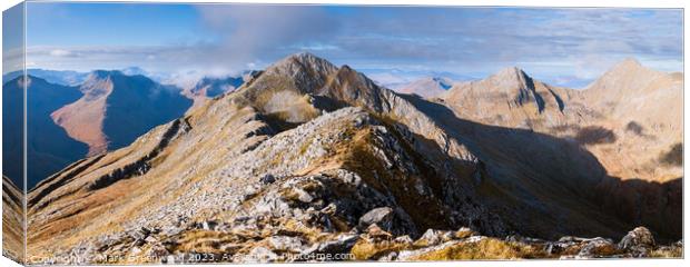 Breath-taking Kintail Sisters Panorama Canvas Print by Mark Greenwood