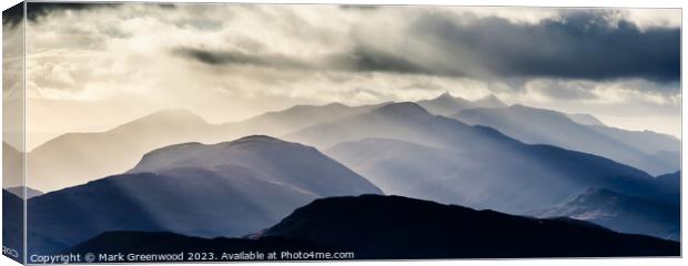 Ben Cruachan in the Rays Canvas Print by Mark Greenwood