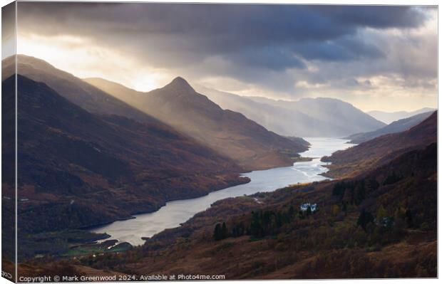 Loch Leven and The Pap of Glencoe Canvas Print by Mark Greenwood
