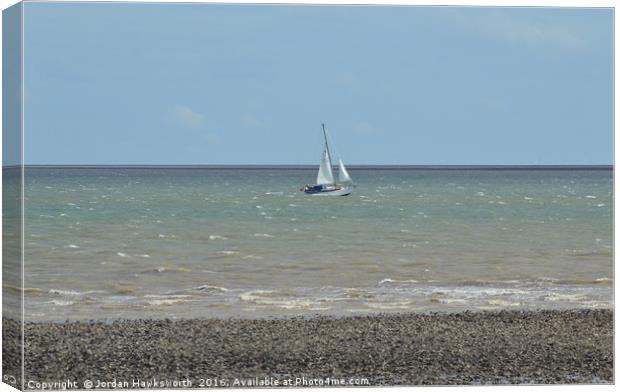 Sail boat on the sea water Canvas Print by Jordan Hawksworth