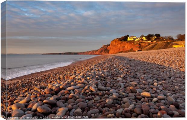 Budleigh beach at dawn Canvas Print by Bruce Little