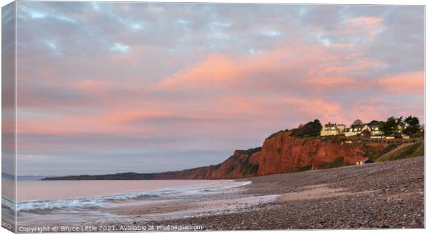 Pre-dawn glow at Budleigh Salterton Canvas Print by Bruce Little