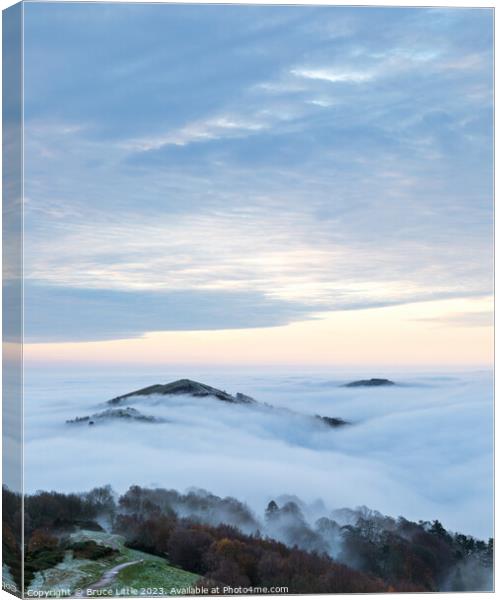 Ethereal Malvern Hills at Dawn Canvas Print by Bruce Little