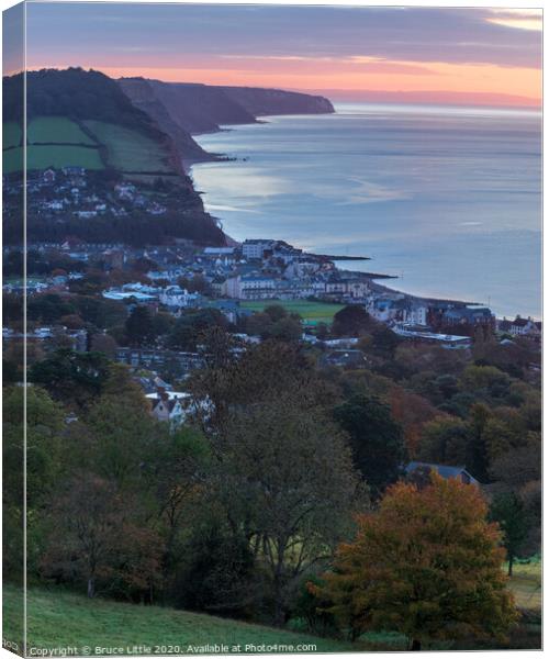 Looking Down on Sidmouth at Sunrise Canvas Print by Bruce Little