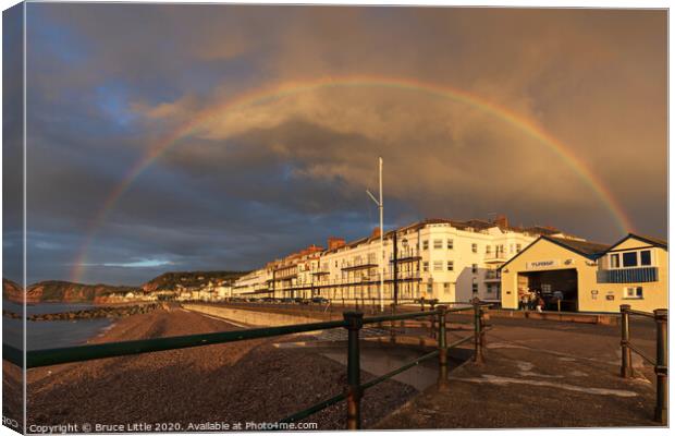 Sidouth Lifeboat Station Rainbow Canvas Print by Bruce Little