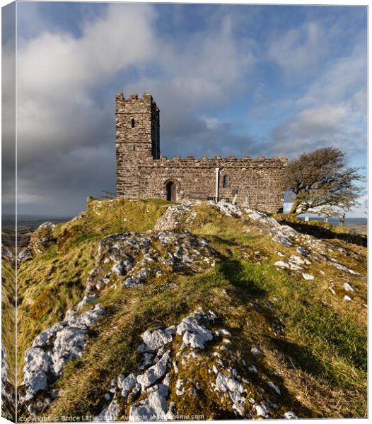 The other side of Brentor Church Canvas Print by Bruce Little