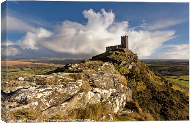 Majestic Brentor Church on Dartmoor Canvas Print by Bruce Little
