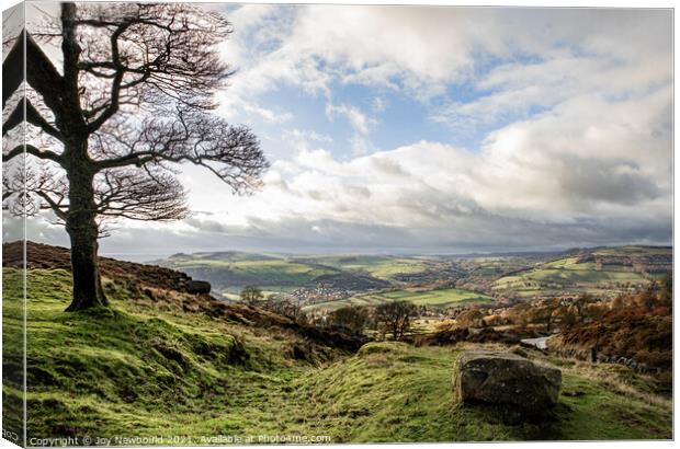 Peak District - Looking Down to Curbar Canvas Print by Joy Newbould