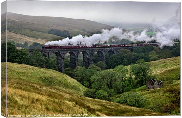 Steam Train over Dent head Viaduct Canvas Print by Joy Newbould