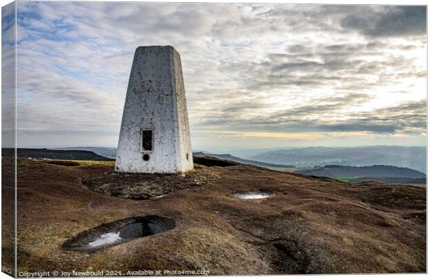 Stanage Edge Trig Point S2156 - Peak District Canvas Print by Joy Newbould