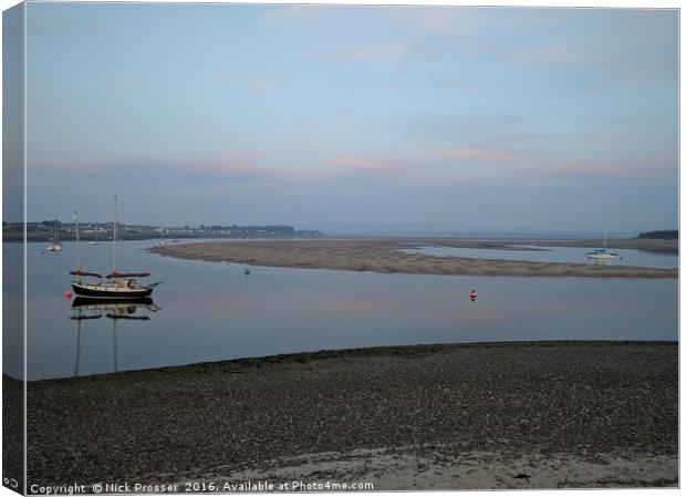 Tide out in Findhorn Bay Canvas Print by Nick Prosser
