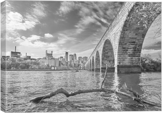 Stone Arch Bridge over the Mississippi Canvas Print by Jim Hughes