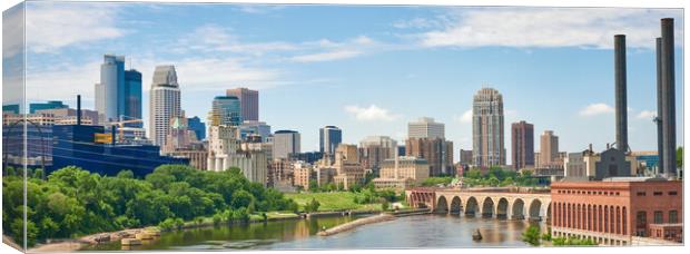 Minneapolis On The Mississippi Canvas Print by Jim Hughes