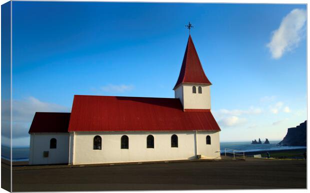 Vik Church Iceland Canvas Print by Tony Bishop