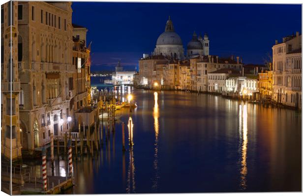 Night time from the Accademia Bridge Canvas Print by Tony Bishop