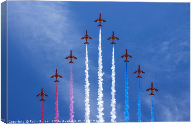 The Red Arrows Canvas Print by Robin Purser