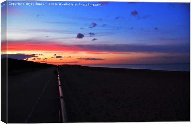 sunset on cleethorpes beach Canvas Print by jay duncan