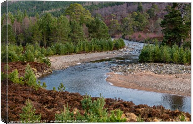 Liu Water in the Cairngorms Canvas Print by Joe Dailly