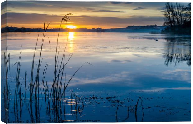 Peaceful Rescobie Loch Sunrise Canvas Print by Joe Dailly