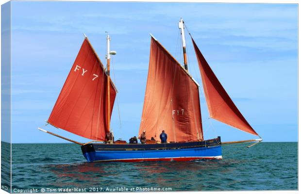 Looe Lugger 'Our Daddy' Canvas Print by Tom Wade-West