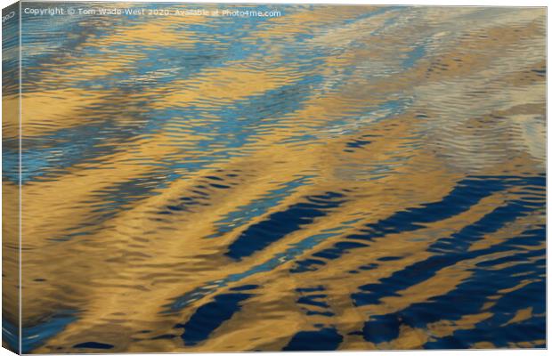 Ripples on a glassy sea at sunset. Canvas Print by Tom Wade-West