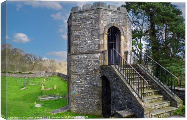 Stone Gazebo at St Mary's Church, Kirkby Lonsdale Canvas Print by Colin Green