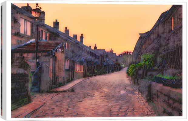 Town Gate, Heptonstall Sunset Artwork Canvas Print by Colin Green