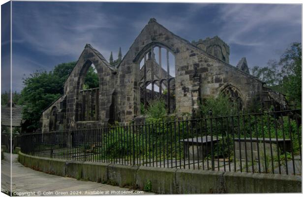 Ruins of the Church of St Thomas a Becket, Heptonstall Canvas Print by Colin Green