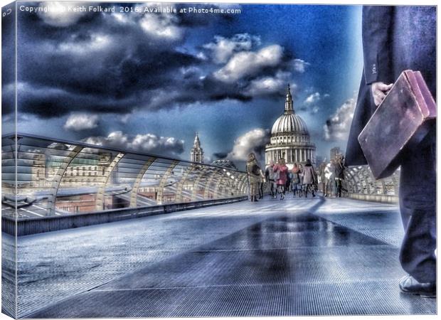       Walk to St Paul's                          Canvas Print by Keith Folkard