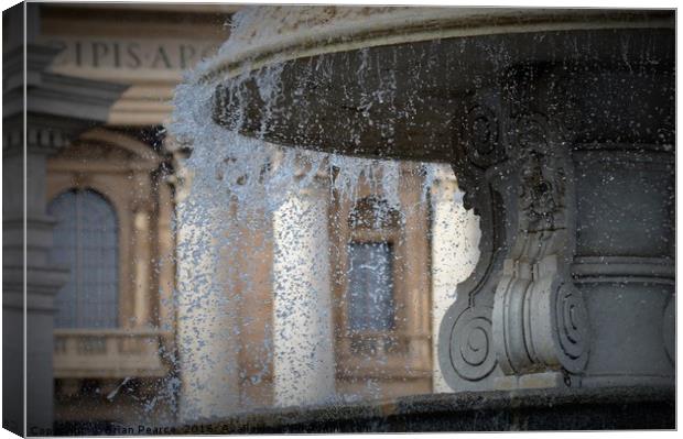 Fountain St Peters Square Vatican Canvas Print by Brian Pearce