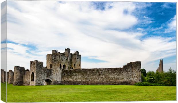 Front view of Trim Castle in Ireland   Canvas Print by Thomas Baker