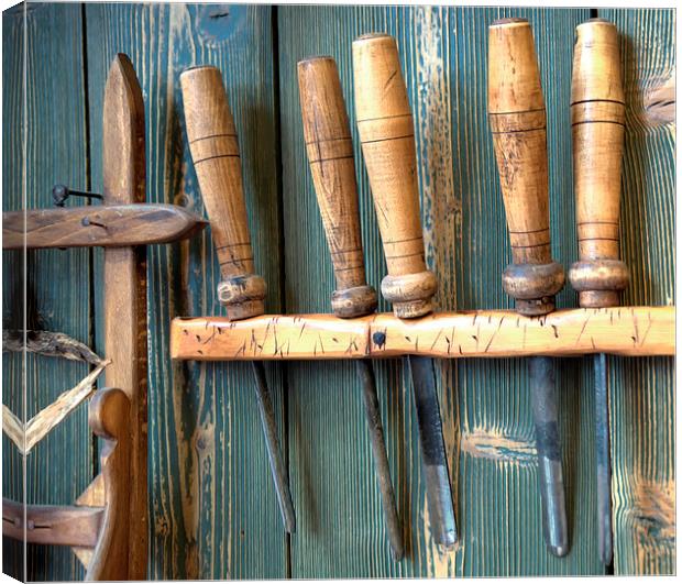 historic woodworking tools Canvas Print by sharon hitman