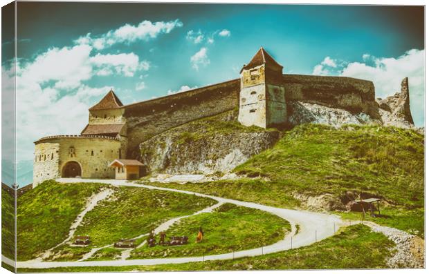 Rasnov Medieval Citadel In Romania Canvas Print by Radu Bercan
