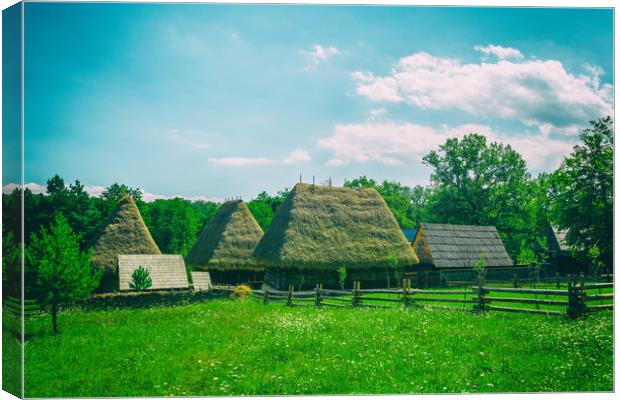 Old Romanian Village View In Romania Canvas Print by Radu Bercan