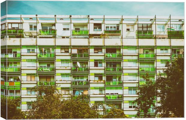 Communist Building Apartments Canvas Print by Radu Bercan