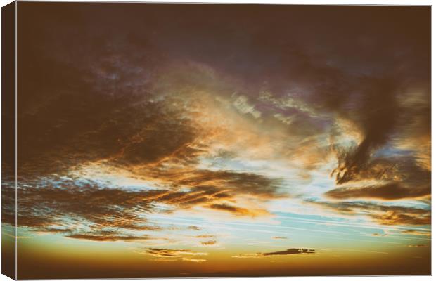 Beautiful Sunset On Cloudy Summer Sky Canvas Print by Radu Bercan