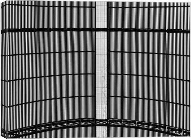 Metal Roof Black And White Abstract Canvas Print by Radu Bercan