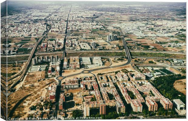 Aerial Photo Of Valencia City Surrounding Area In  Canvas Print by Radu Bercan