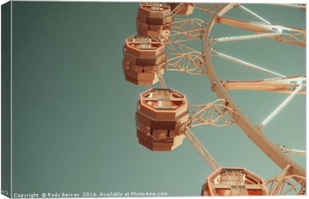 Giant Ferris Wheel In Fun Park On Night Sky Canvas Print by Radu Bercan