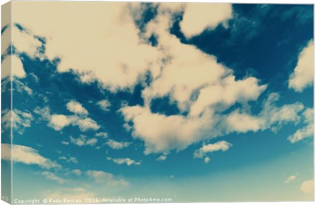 White Soft Clouds On Blue Turquoise Sky Canvas Print by Radu Bercan